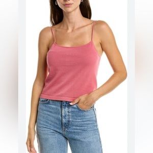 NWOT Vince Spaghetti Strap 100% Cotton Spaghetti Strap Rip Knit Tank Top Size M